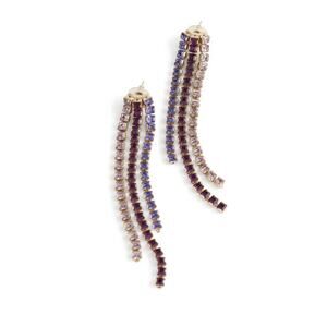 Oscar de la Renta Purple Crystal Drop Earrings